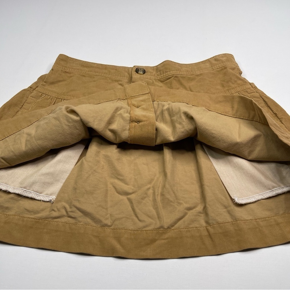 American Eagle Corduroy Skirt Mini Schoolgirl Preppy Academia Y2K Fall Tan New - Picture 7 of 14